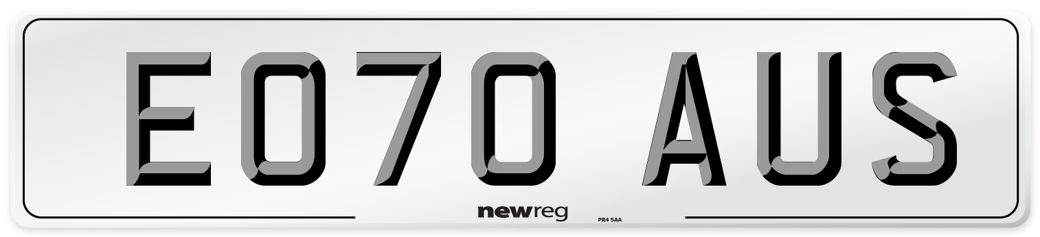 EO70 AUS Number Plate from New Reg